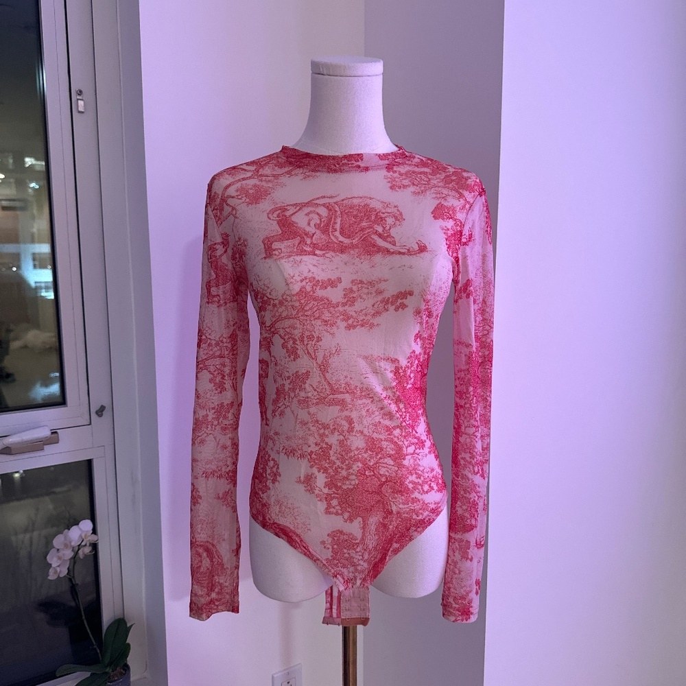 Mesh Print Bodysuit - XS
